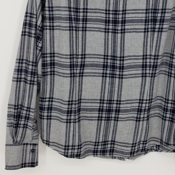 Brooks Brothers Plaid Flannel Button Down Shirt Top 8 Womens Long Sleeve Gray - Picture 7 of 9